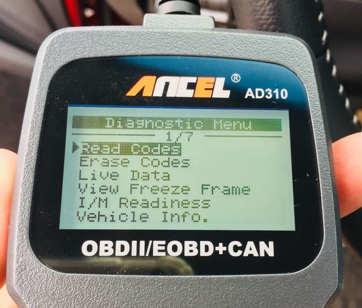 ANCEL AD310 Diagnostic Menu