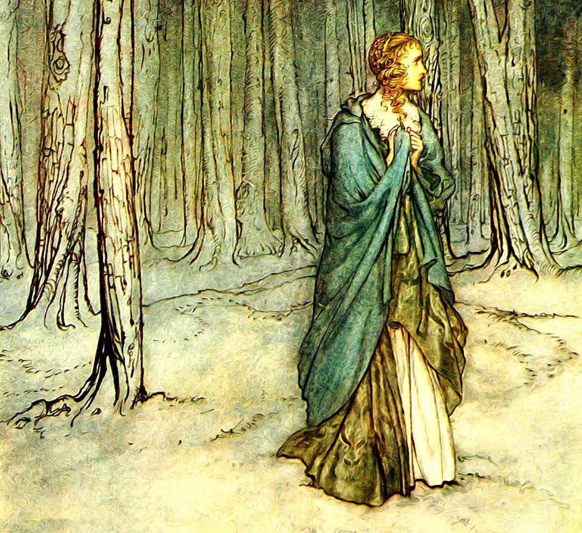 Red Riding Hood in the forest