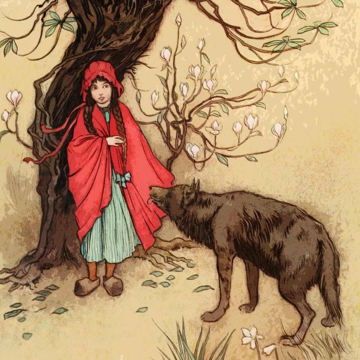 Red Riding Hood thanked the wolf for helping