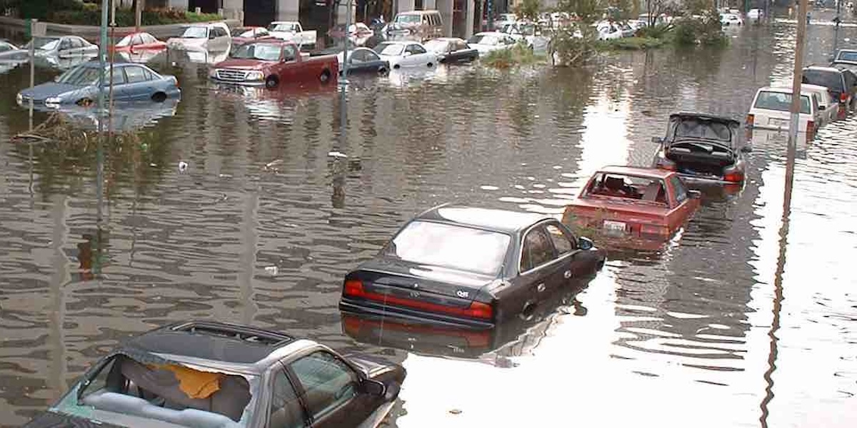 Cars in a flood