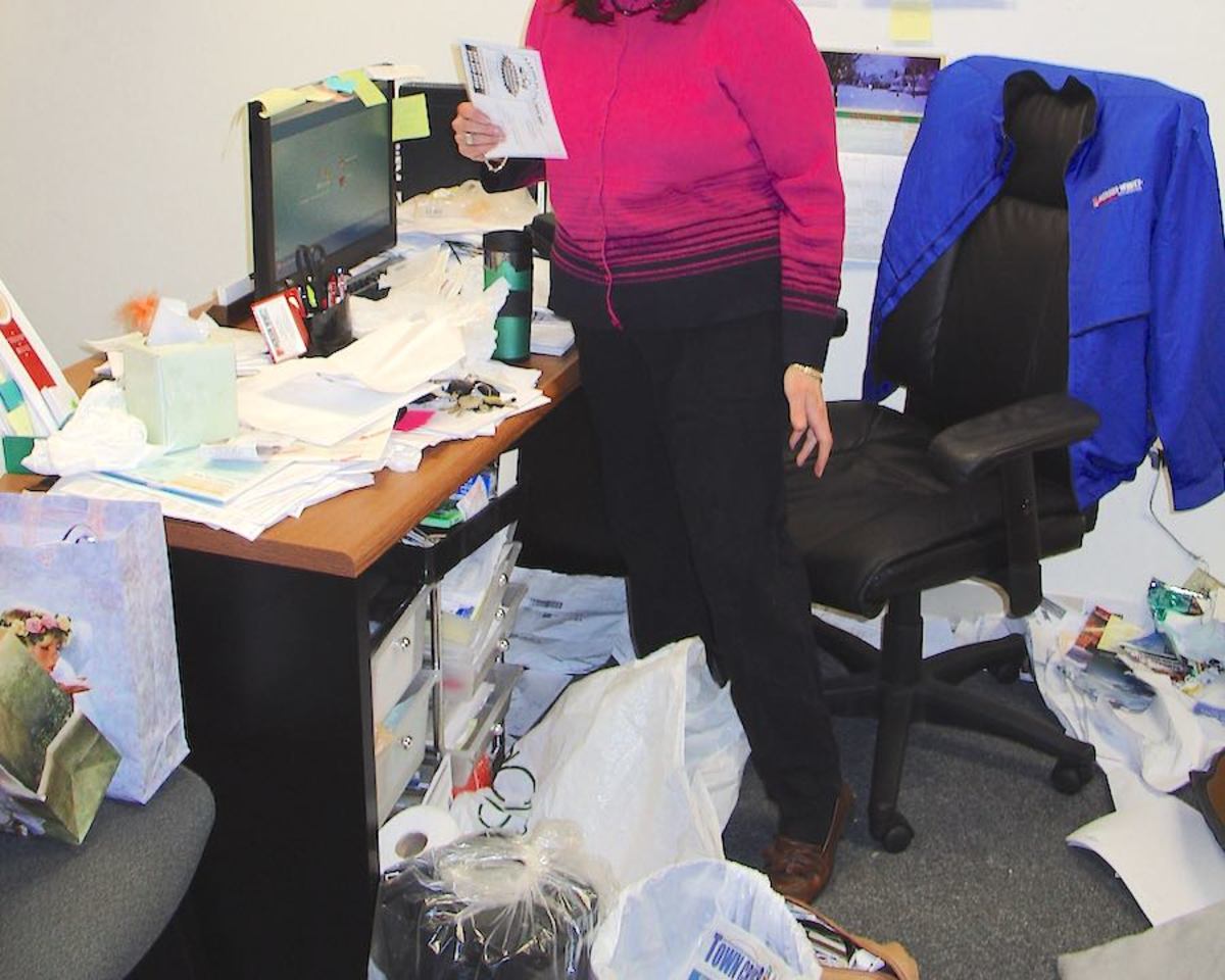 A cluttered office makes a poor impression.