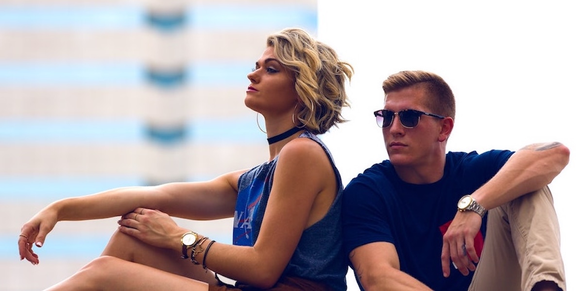 Couple looking away from each other