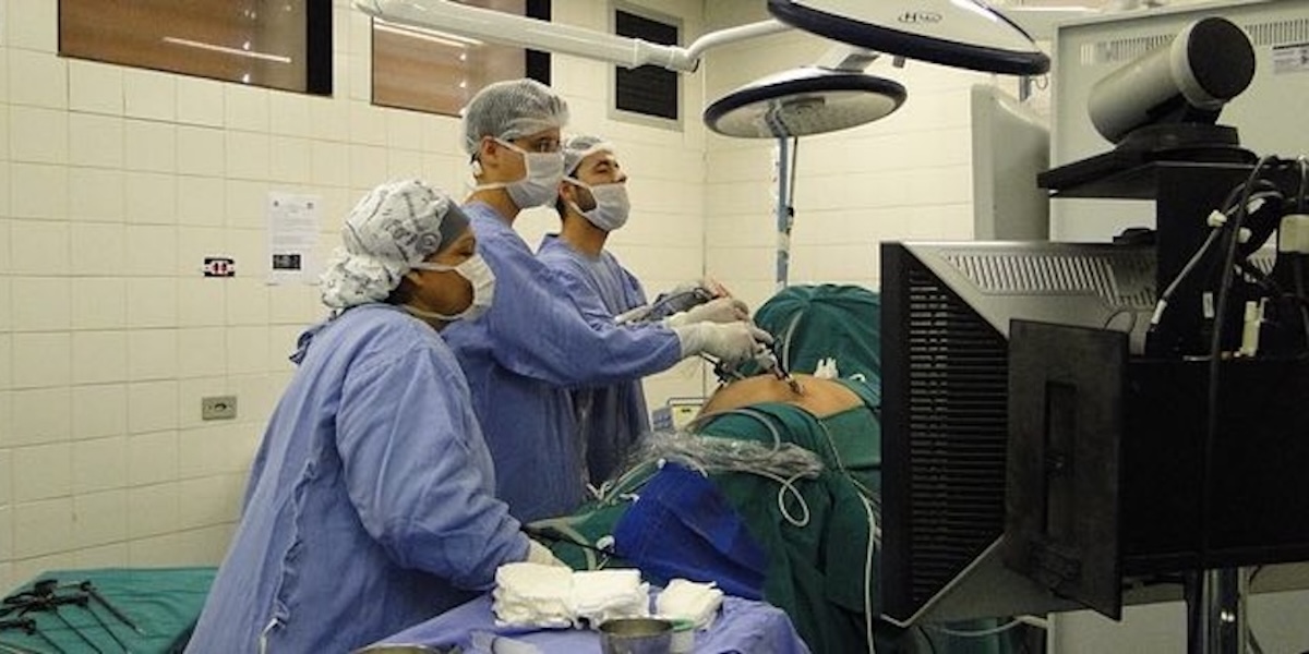 Doctors monitor the EEG during surgery.