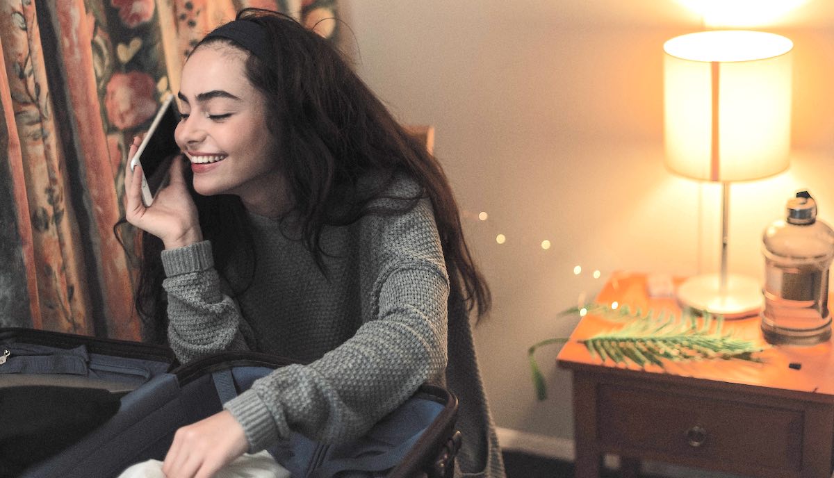 Talking on the phone with a friend