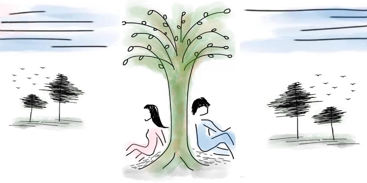 Couples under a tree