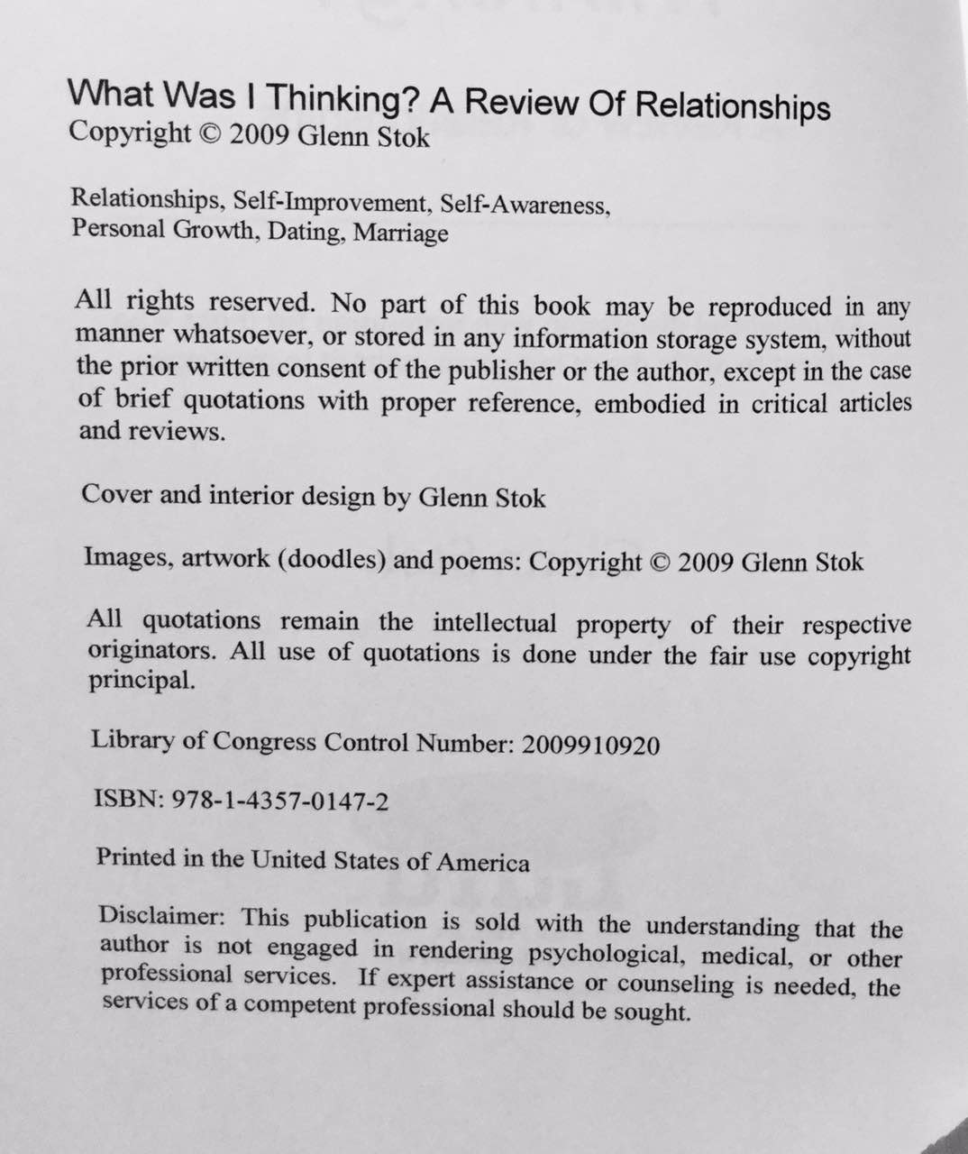 Example of my copyright page