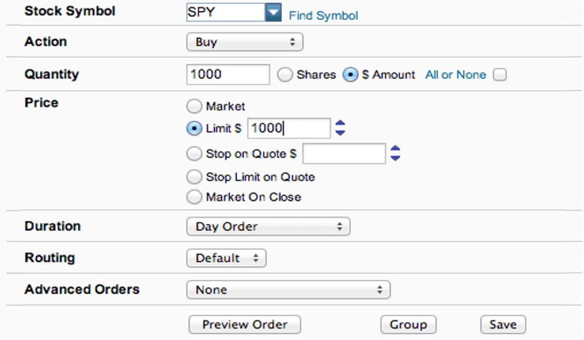 screenshot of trading platform