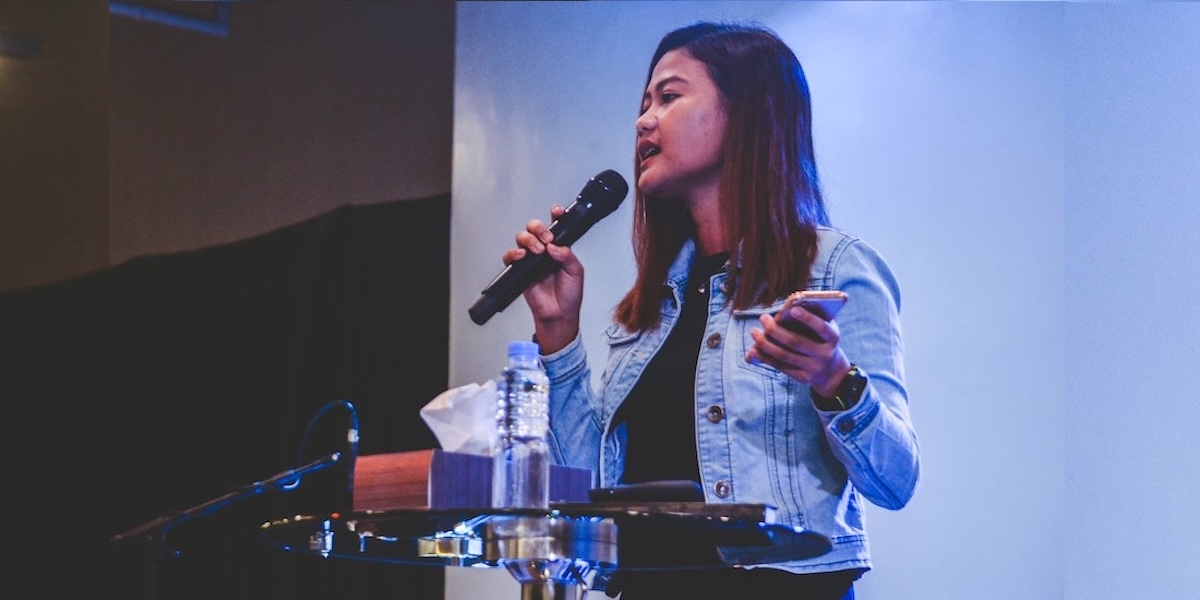 Singing karaoke