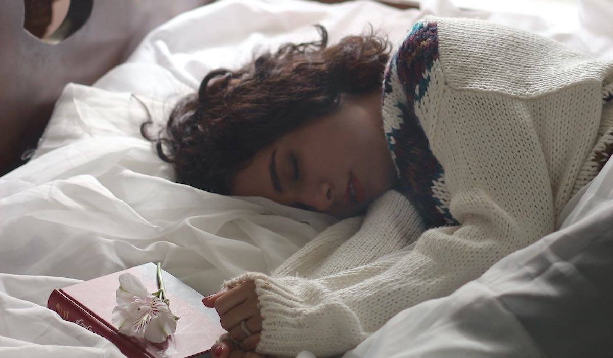 Sleeping woman in bed