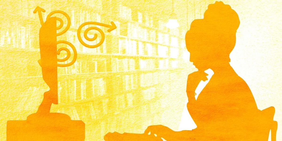 Woman typing on a computer